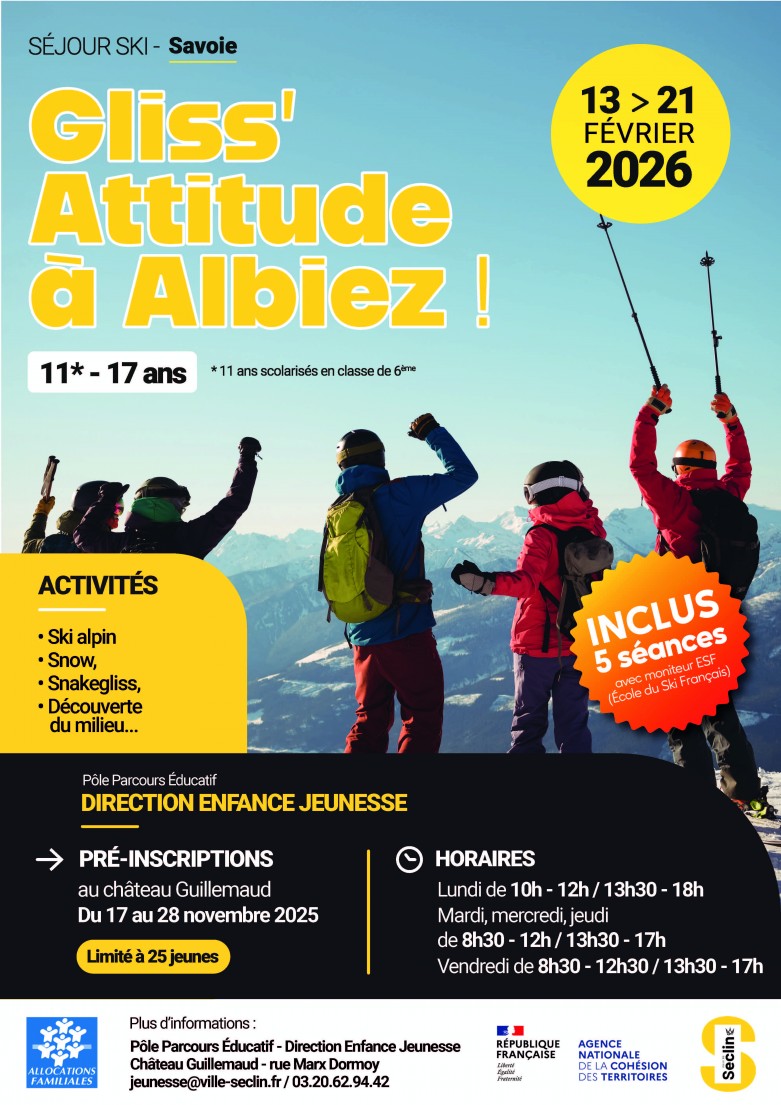 Séjour Ski 2026 affiche web